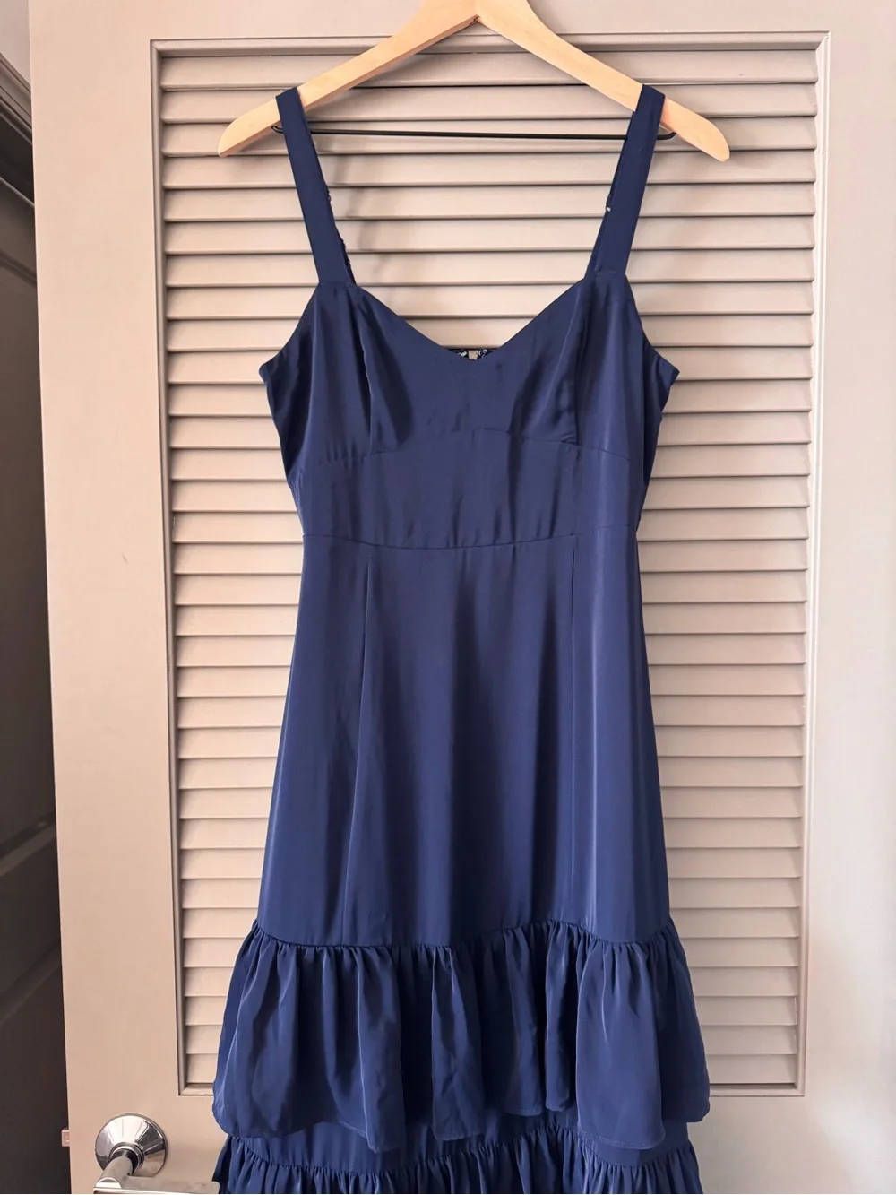 Abercrombie & Fitch | Navy Tiered Ruffle Maxi Dress ~ Small Petite